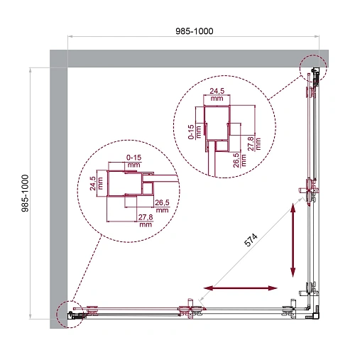 Душевой уголок BelBagno LUCE-A-2-100-C-Cr Душевой уголок BelBagno LUCE-A-2-100-C-Cr