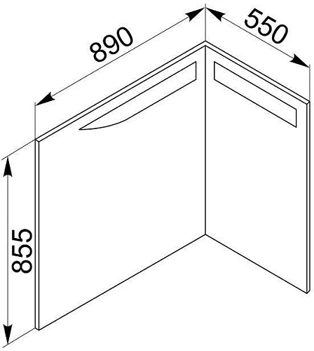 Зеркало De Aqua Трио Люкс 90 R белый 184504 Зеркало De Aqua Трио Люкс 90 R белый 184504