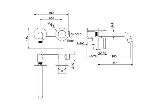 Смеситель для раковины Aquatek ЕВРОПА AQ1313CR Хром, встраиваемый Смеситель для раковины Aquatek ЕВРОПА AQ1313CR Хром, встраиваемый