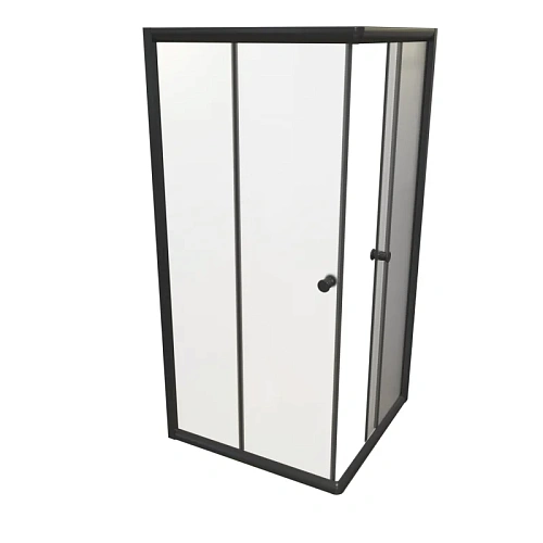 Душевой уголок Radomir Дрим 100 1-03-6-0-0-1191 квадратный, стекло матовое, поддон с каркасом и сифоном, профиль черный Душевой уголок Radomir Дрим 100 1-03-6-0-0-1191 квадратный, стекло матовое, поддон с каркасом и сифоном, профиль черный