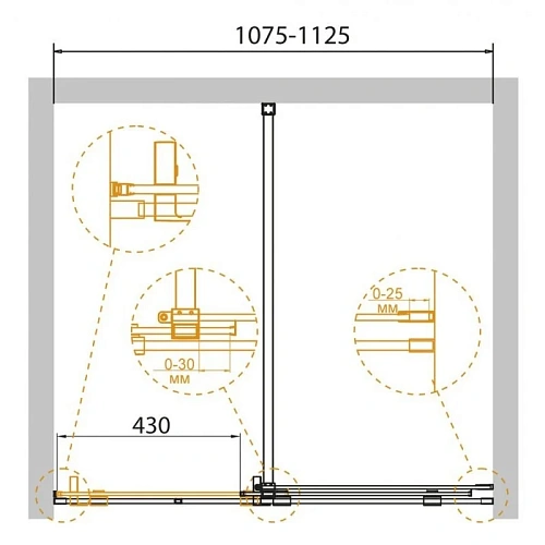 Душевая дверь Cezares Stream BF1 (110 см) прозрачное стекло STREAM-BF-1-110-C-Cr Душевая дверь Cezares Stream BF1 (110 см) прозрачное стекло STREAM-BF-1-110-C-Cr