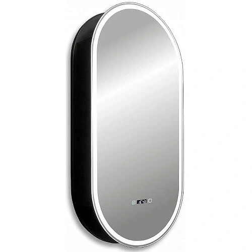 Зеркальный шкаф ABBER Kontur AG6339SWHB с подсветкой, сенсор, диммер, часы, подогрев, черный Зеркальный шкаф ABBER Kontur AG6339SWHB с подсветкой, сенсор, диммер, часы, подогрев, черный