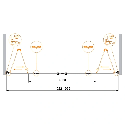 Душевая дверь CEZARES ELENA-W-BS-22-200-C-Cr 200см стекло прозрачное, профиль хром Душевая дверь CEZARES ELENA-W-BS-22-200-C-Cr 200см стекло прозрачное, профиль хром