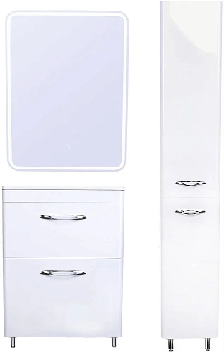 Тумба под раковину Style Line Каре 60 (2 ящ.) Люкс белая, PLUS СС-00002265 Тумба под раковину Style Line Каре 60 (2 ящ.) Люкс белая, PLUS СС-00002265