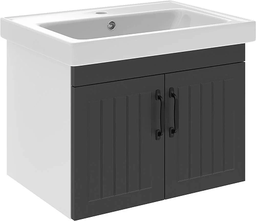 Тумба с раковиной DIWO Сочи 60 подвесная, антрацит 579267 Тумба с раковиной DIWO Сочи 60 подвесная, антрацит 579267