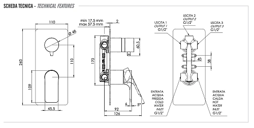 Смеситель для душа Remer Infinity I93 Смеситель для душа Remer Infinity I93