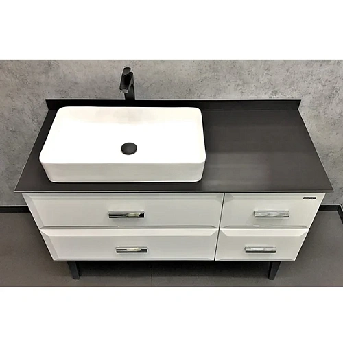 Тумба с раковиной Comforty Империя-120 00-00013788 белая с графитовой столешницей с Comforty 78189 Тумба с раковиной Comforty Империя-120 00-00013788 белая с графитовой столешницей с Comforty 78189