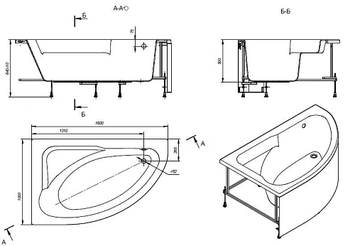 Акриловая ванна Roca Welna 160x100 асимметричная левая белая 248642000 Акриловая ванна Roca Welna 160x100 асимметричная левая белая 248642000