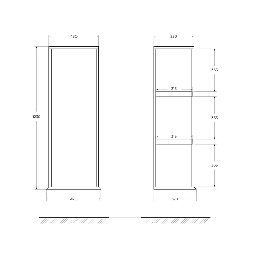 Шкаф-пенал CEZARES IDRA 55819 Nero opaco подвесной, реверсивный Шкаф-пенал CEZARES IDRA 55819 Nero opaco подвесной, реверсивный