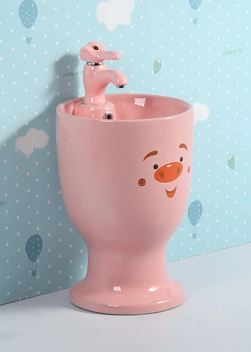 Раковина Gid Nb193-PK 69911 накладная с пъедесталом розовая 37x37x53 Раковина Gid Nb193-PK 69911 накладная с пъедесталом розовая 37x37x53