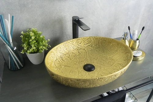 Раковина Gid Nc444 52233 накладная золотая 51x39x14.5 Раковина Gid Nc444 52233 накладная золотая 51x39x14.5