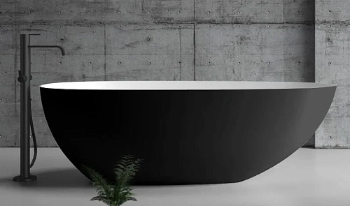 Ванна отдельностоящая ABBER AB9211MB 170x80 универсальная, черная матовая, акриловая Ванна отдельностоящая ABBER AB9211MB 170x80 универсальная, черная матовая, акриловая