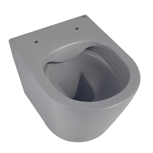 Унитаз подвесной ABBER Bequem AC1102MG с крышкой, серый матовый, безободковый Унитаз подвесной ABBER Bequem AC1102MG с крышкой, серый матовый, безободковый