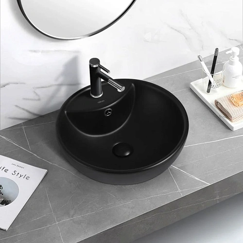 Раковина ABBER Bequem AC2101MB накладная, черная матовая Раковина ABBER Bequem AC2101MB накладная, черная матовая