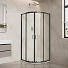 Душевой уголок Aquatek AQ.RO.090.1BL стекло прозрачное 1/4 круга, двери раздвижные, 200x90x90 см, профиль черный матовый Душевой уголок Aquatek AQ.RO.090.1BL стекло прозрачное 1/4 круга, двери раздвижные, 200x90x90 см, профиль черный матовый