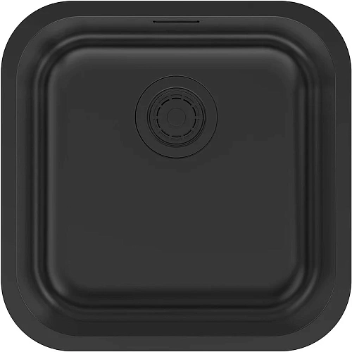 Кухонная мойка Paulmark VELLO 44 UN VE44-MBN, матовый черный NANO-PVD, 446х446мм Кухонная мойка Paulmark VELLO 44 UN VE44-MBN, матовый черный NANO-PVD, 446х446мм