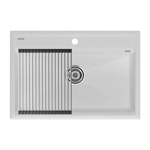 Кухонная мойка Paulmark STEPIA 80 с ролл-матом STEP брашированная PM117551-WH+R375-BS Кухонная мойка Paulmark STEPIA 80 с ролл-матом STEP брашированная PM117551-WH+R375-BS