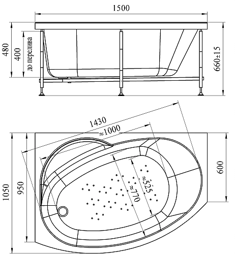 Акриловая ванна Radomir Монти 150х105 (левосторонняя)(2-01-0-1-1-213) Акриловая ванна Radomir Монти 150х105 (левосторонняя)(2-01-0-1-1-213)