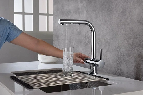 Смеситель для кухни Timo Saona 2356/00FL с подключением фильтра и выдвижной лейкой хром Смеситель для кухни Timo Saona 2356/00FL с подключением фильтра и выдвижной лейкой хром