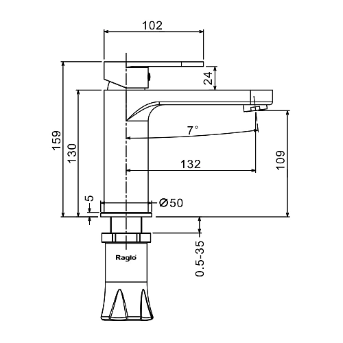 Смеситель для раковины Raglo R50.10, хром Смеситель для раковины Raglo R50.10, хром