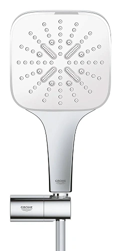 Душевой гарнитур GROHE Rainshower SmartActive 130 Cube, 3 вида струй, белая луна (26588LS0) Душевой гарнитур GROHE Rainshower SmartActive 130 Cube, 3 вида струй, белая луна (26588LS0)