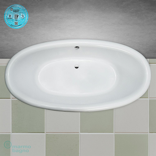 Ванна из искусственного камня Marmo Bagno Аззуро 180х90 MB-A180-90 Ванна из искусственного камня Marmo Bagno Аззуро 180х90 MB-A180-90