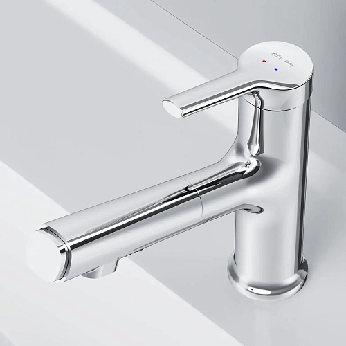 Смеситель для раковины AM.PM X-Joy F85B02900 с вытяжным изливом, хром Смеситель для раковины AM.PM X-Joy F85B02900 с вытяжным изливом, хром