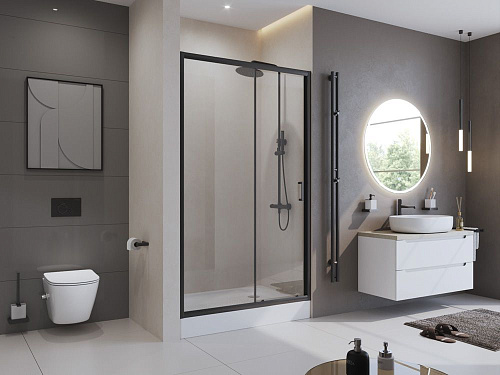 Душевая дверь BelBagno UNO-195-BF-1-110-C-NERO Душевая дверь BelBagno UNO-195-BF-1-110-C-NERO