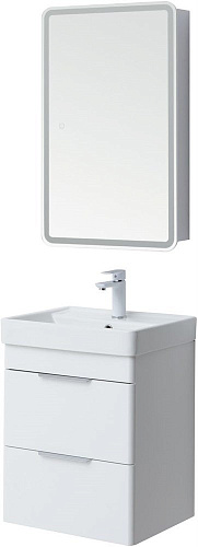 Тумба под раковину Aquanet Ирис new 50 белый глянец (2 ящика) 00310143 Тумба под раковину Aquanet Ирис new 50 белый глянец (2 ящика) 00310143