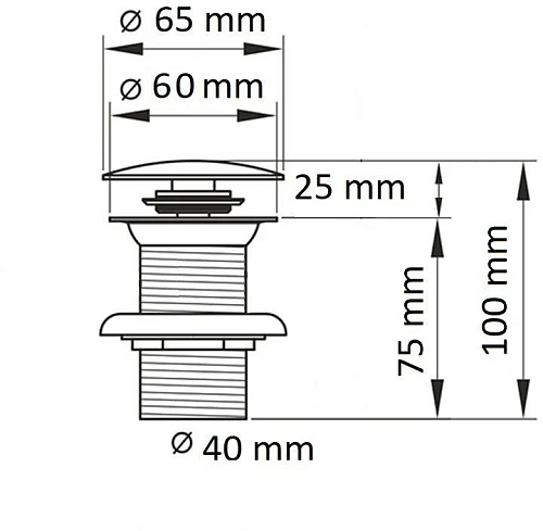 Донный клапан CeramaLux BB005B с переливом, черный Донный клапан CeramaLux BB005B с переливом, черный