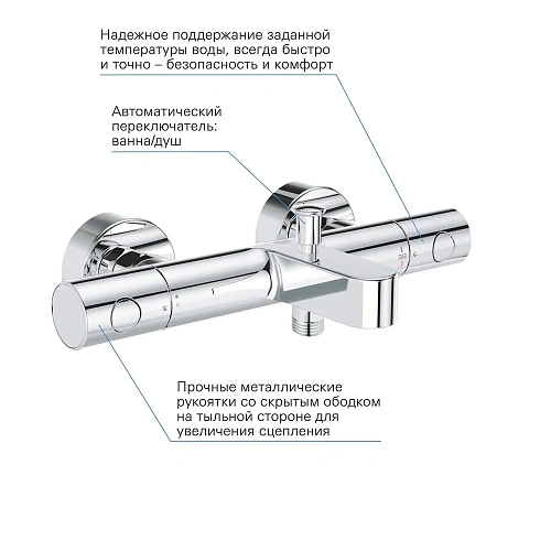 Смеситель для ванны GROHE Precision Get, хром (34774000) термостатитеский Смеситель для ванны GROHE Precision Get, хром (34774000) термостатитеский