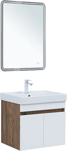 Тумба под раковину Aquanet Оптима 60 00344791 дуб рустикальный/белый сатин Тумба под раковину Aquanet Оптима 60 00344791 дуб рустикальный/белый сатин