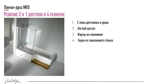 Акриловая ванна Jacob Delafon Bain-Douche Neo 180х90 E6D004L-00 левая Акриловая ванна Jacob Delafon Bain-Douche Neo 180х90 E6D004L-00 левая