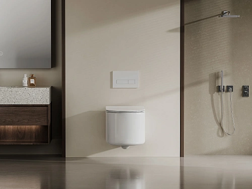 Унитаз подвесной ABBER Bequem AC1129 белый, безободковый, смыв торнадо Унитаз подвесной ABBER Bequem AC1129 белый, безободковый, смыв торнадо