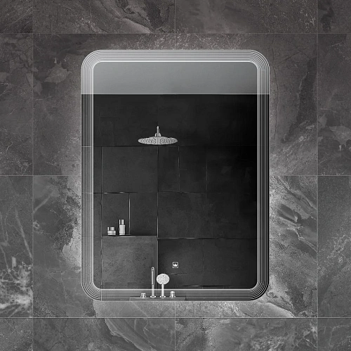 Зеркало CEZARES DUET с лазерной гравировкой подсветкой и сенсорным выключателем CZR-SPC-DUET-600-800-LED-TCH 600x800x30 Зеркало CEZARES DUET с лазерной гравировкой подсветкой и сенсорным выключателем CZR-SPC-DUET-600-800-LED-TCH 600x800x30