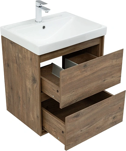 Тумба под раковину Aquanet Милан 60 дуб рустикальный 00336377 подвесная Тумба под раковину Aquanet Милан 60 дуб рустикальный 00336377 подвесная