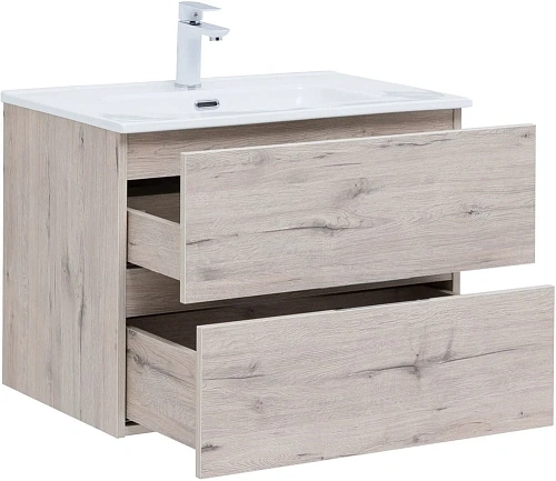 Тумба под раковину Aquanet Алвита New 70 2 ящика, дуб веллингтон белый 00303910 Тумба под раковину Aquanet Алвита New 70 2 ящика, дуб веллингтон белый 00303910