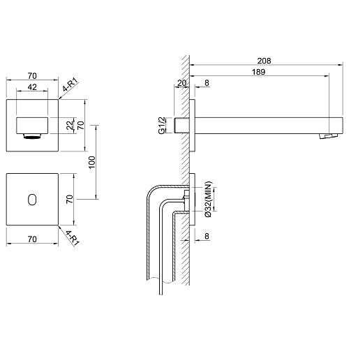 Смеситель для раковины Timo Selene 2073/16SM встроенный, сенсорный, белый матовый Смеситель для раковины Timo Selene 2073/16SM встроенный, сенсорный, белый матовый
