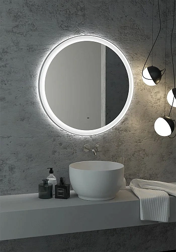 Зеркало STWORKI Гриндстед 80 белое, с подсветкой 557878 Зеркало STWORKI Гриндстед 80 белое, с подсветкой 557878