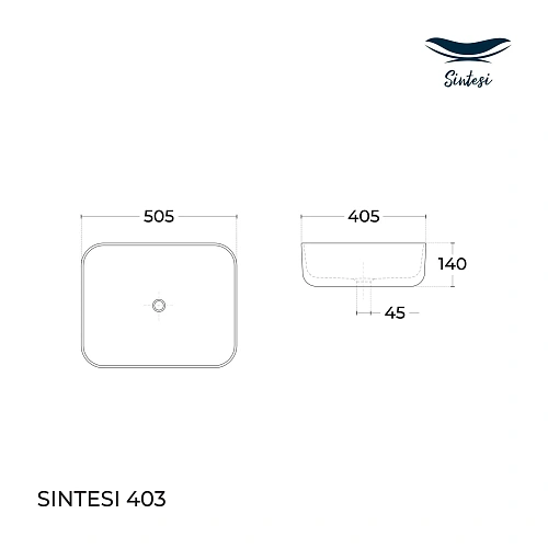 Раковина Sintesi SIN-LVB-APP-403 накладная для ванной комнаты ,белая без отверстия под смеситель Раковина Sintesi SIN-LVB-APP-403 накладная для ванной комнаты ,белая без отверстия под смеситель