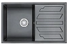 Кухонная мойка Granula 8002, ШВАРЦ (чёрный металлик), кварц 790х500