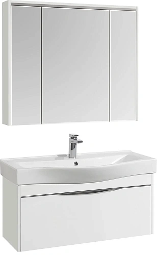 Комплект мебели STWORKI Хельсинки 100 белая, подвесная, в современном стиле, российская (гарнитур, к 411900 Комплект мебели STWORKI Хельсинки 100 белая, подвесная, в современном стиле, российская (гарнитур, к 411900