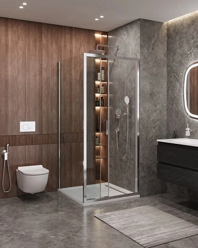 Душевой уголок CEZARES MOLVENO-AHF-31-90/80-C-CR-IV цвет профиля хром стекло прозрачное 900x800 мм Душевой уголок CEZARES MOLVENO-AHF-31-90/80-C-CR-IV цвет профиля хром стекло прозрачное 900x800 мм