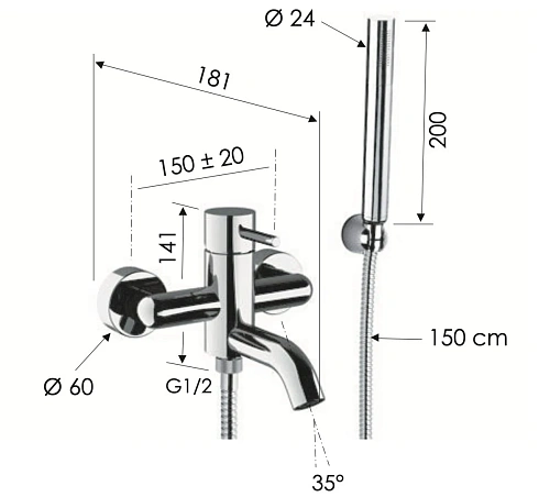 Смеситель для ванны Remer X Style X02BG, золото брашированное Смеситель для ванны Remer X Style X02BG, золото брашированное