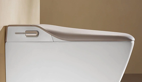 Унитаз подвесной ARROW AKB2130H с крышкой, со смарт функциями, белый/бежевый Унитаз подвесной ARROW AKB2130H с крышкой, со смарт функциями, белый/бежевый