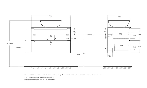 Тумба со столешницей и раковиной BelBagno ETNA 80 etna80rn-kepmco-1338-set подвесная ETNA80RN-KEPMCO-1338-SET Тумба со столешницей и раковиной BelBagno ETNA 80 etna80rn-kepmco-1338-set подвесная ETNA80RN-KEPMCO-1338-SET