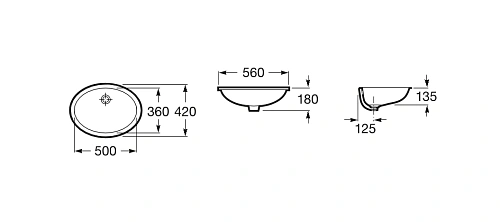 Раковина Roca Berna 56х42 327871001 Раковина Roca Berna 56х42 327871001
