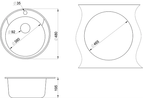 Кухонная мойка Granula 4802, БАЗАЛЬТ, СтандАРТ кварц 480 Кухонная мойка Granula 4802, БАЗАЛЬТ, СтандАРТ кварц 480