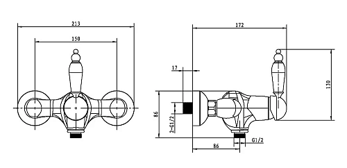 Смеситель для душа Boheme CRYSTAL хром (одноручковый) 264-CRST Смеситель для душа Boheme CRYSTAL хром (одноручковый) 264-CRST