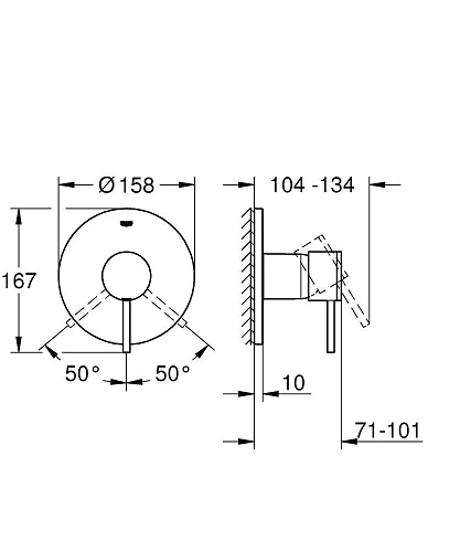 Смеситель для душа GROHE Atrio New однорычажный, внешняя часть, холодный рассвет глянец (24065GL3) Смеситель для душа GROHE Atrio New однорычажный, внешняя часть, холодный рассвет глянец (24065GL3)